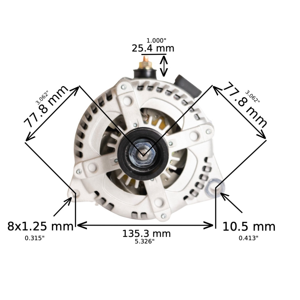 1987-1989 Chevrolet Beretta L4 2.0L cs130 High Output Alternator