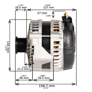 1987-1990 Jeep Comanche L6 4.0L cs130 High Output Alternator