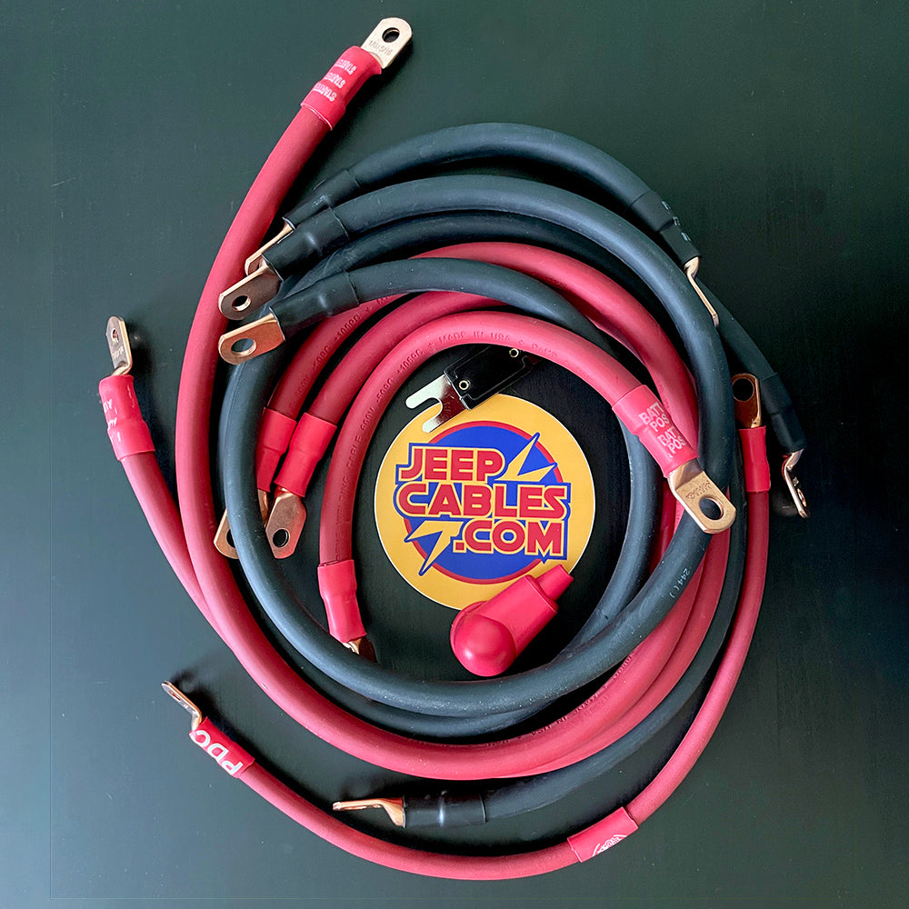 Jeep CJ Big 7 Battery Cable Kit (CJ-2A/CJ-3A/CJ-5/CJ-7)