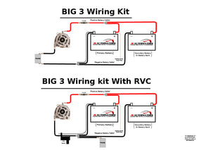 Universal Big 3 Wiring Upgrade Kit (4ft 1/0 Positive, 1 4ft 1/0 Ground, 1 3ft 1/0 Ground)